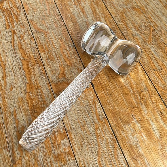 Vintage Val St. Lambert "Don’t Judge This!" Crystal Gavel - Picture 7 of 7